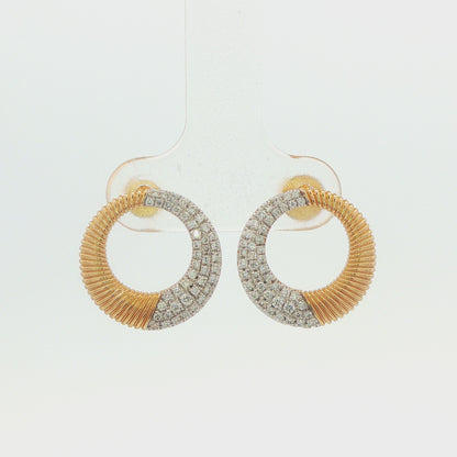 2/5 CT TW. Two-Tone Diamond Hoop Earrings