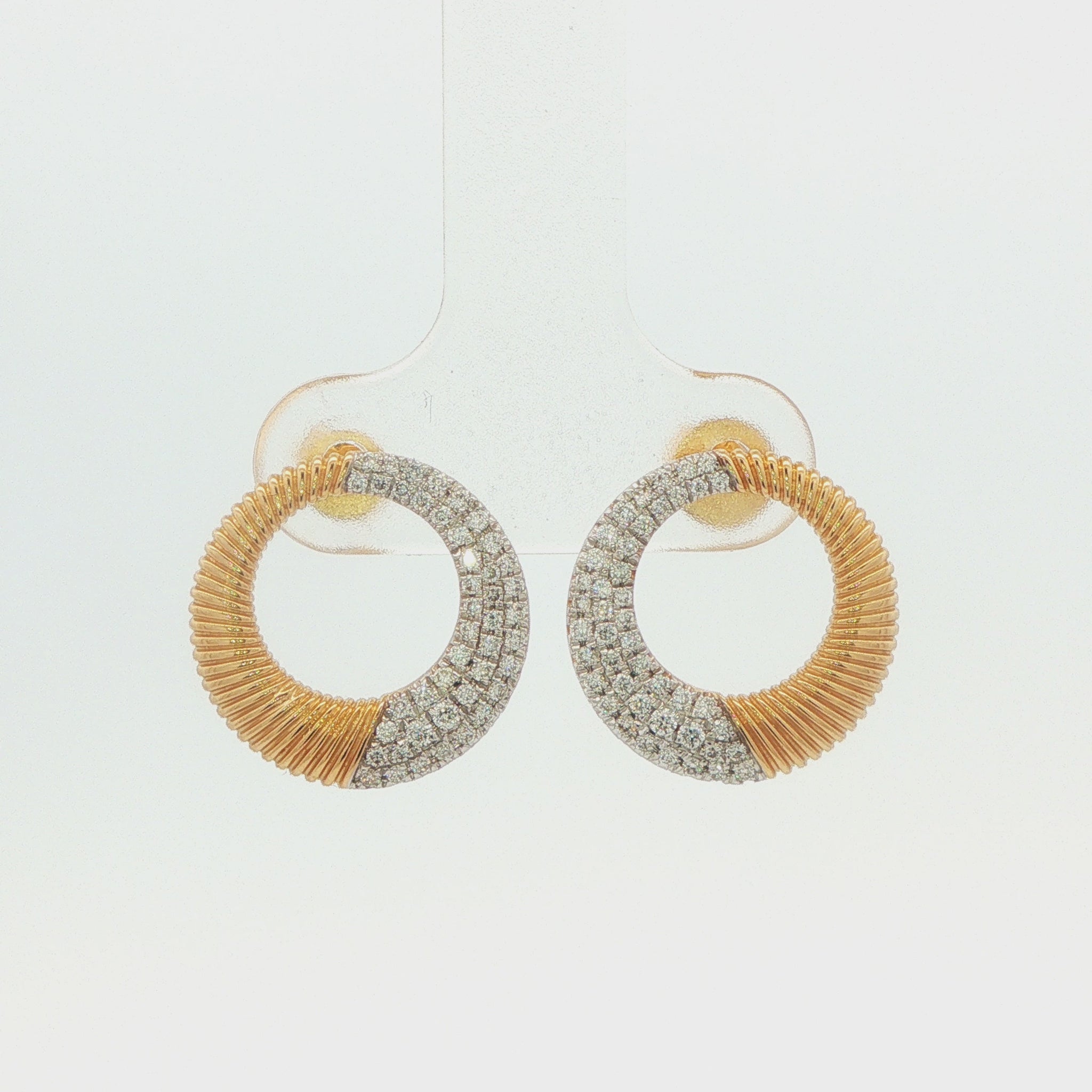 2/5 CT TW. Two-Tone Diamond Hoop Earrings