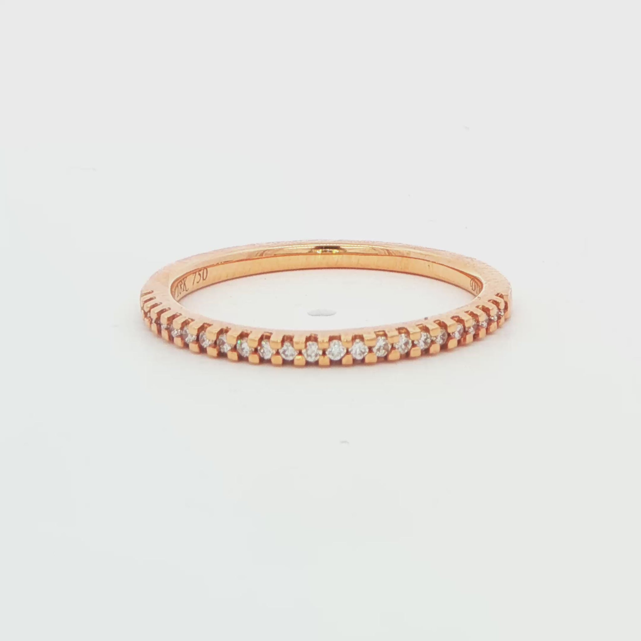18K RG 0.15 CTW PRONG SET WED BAND 23RBC DIAS