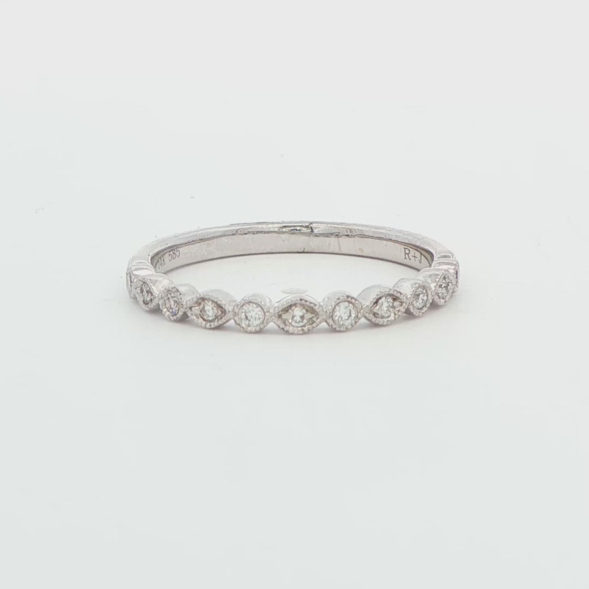 14K WG DIA FASHION STKBL BND .09TDW 11DIAS