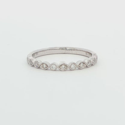 14K WG DIA FASHION STKBL BND .09TDW 11DIAS