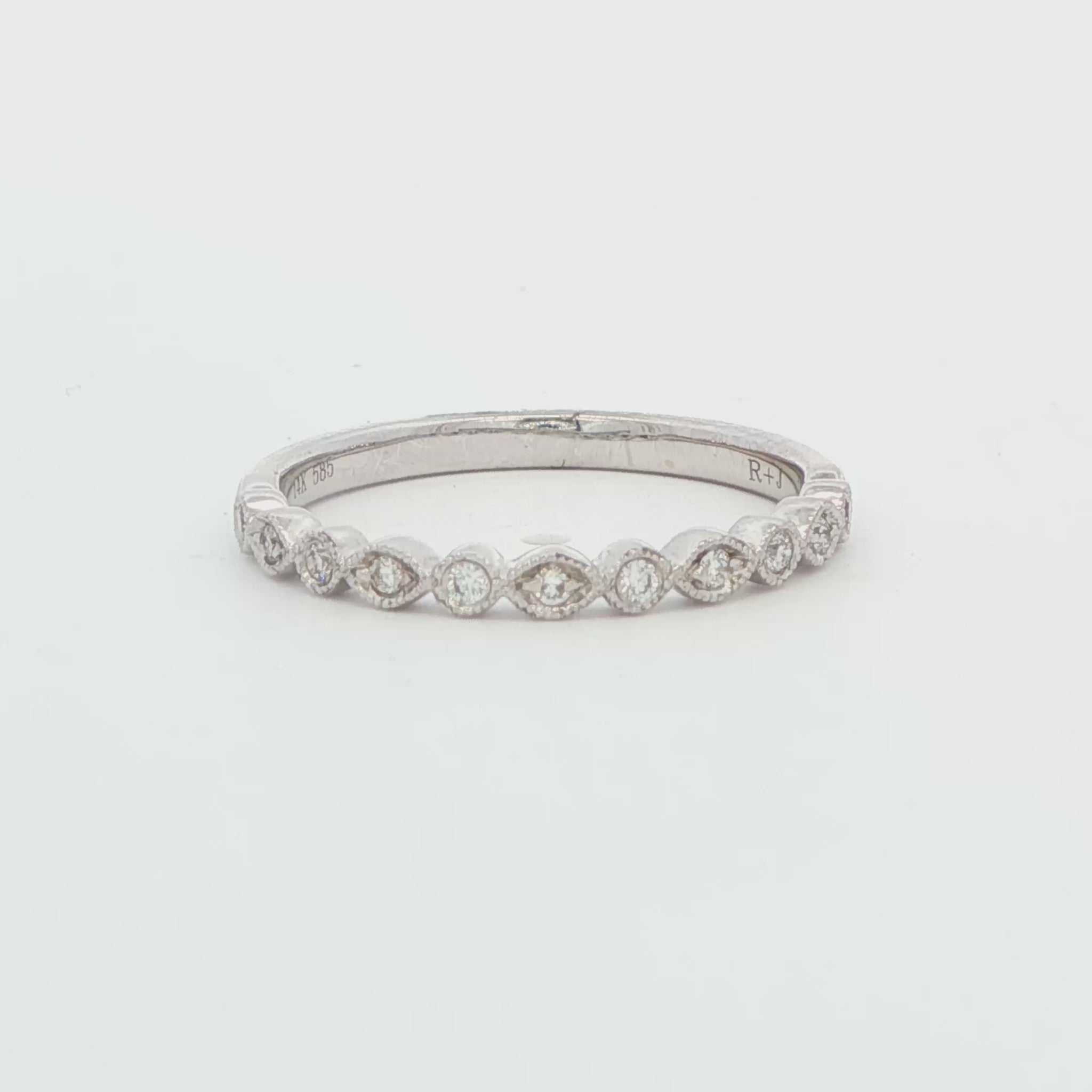 14K WG DIA FASHION STKBL BND .09TDW 11DIAS