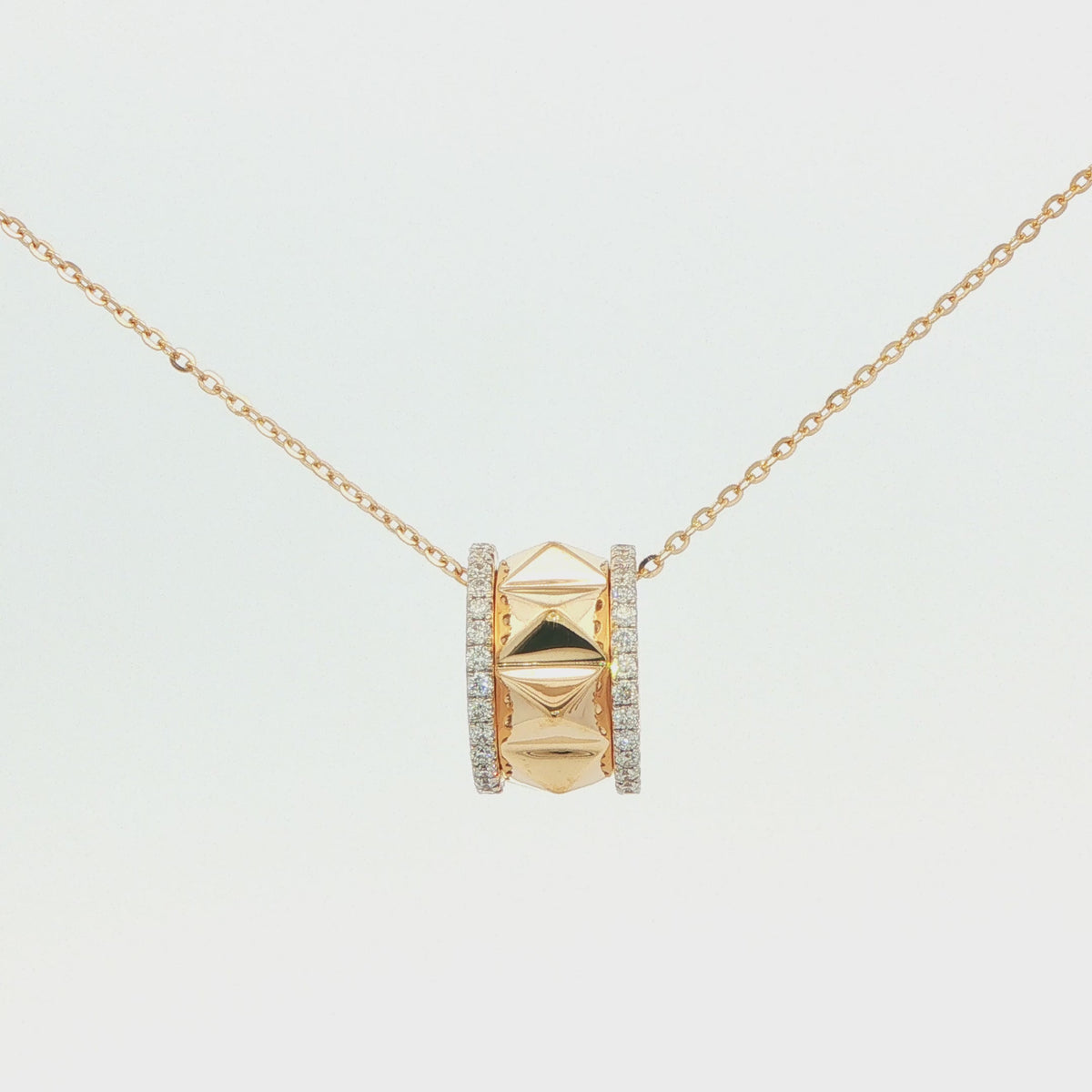 Textured Rolling Diamond Pendant