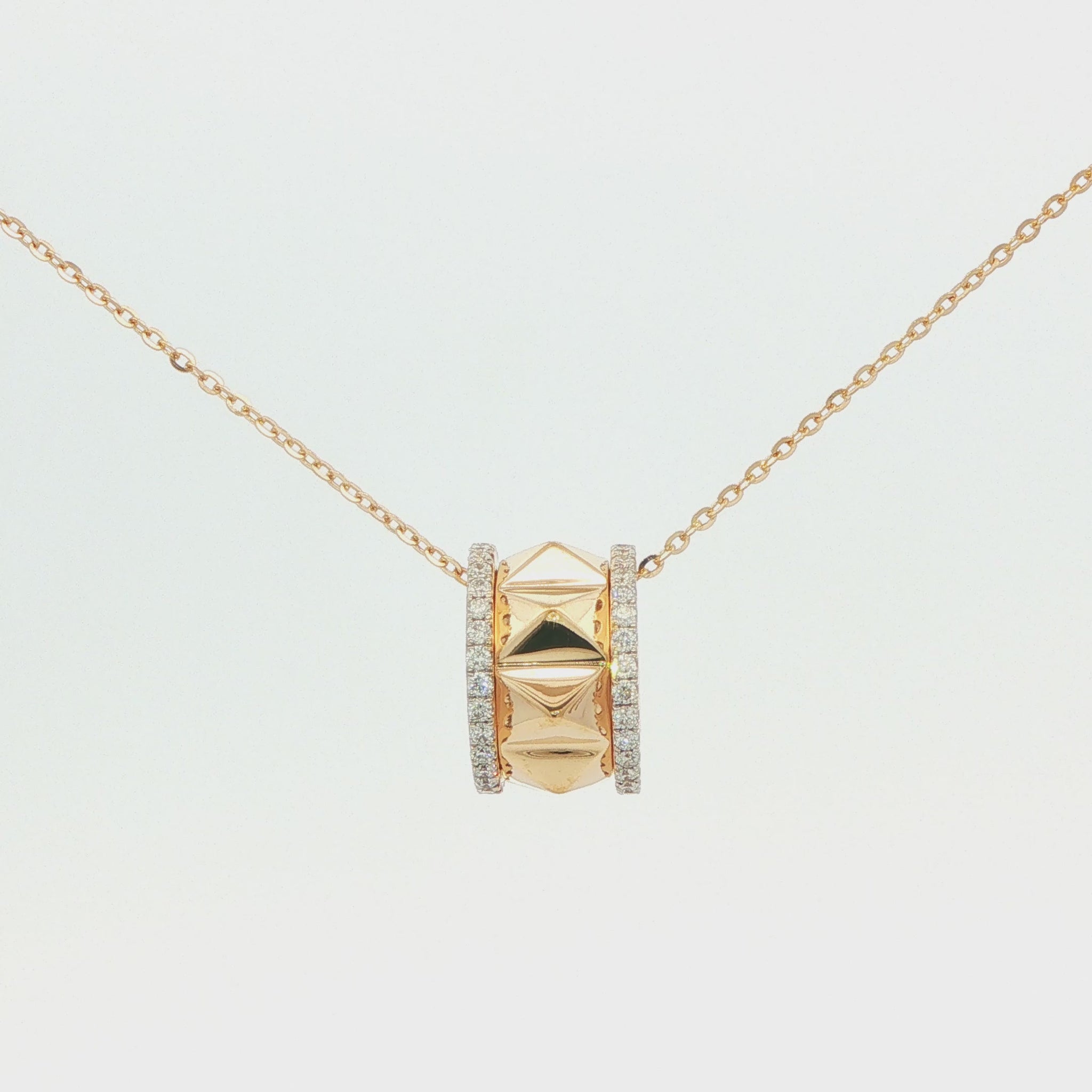 Textured Rolling Diamond Pendant