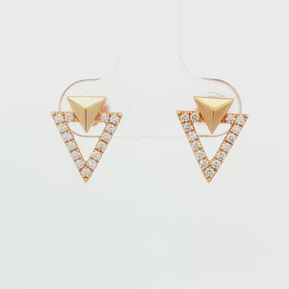 Diamond Triangle Stud Earrings