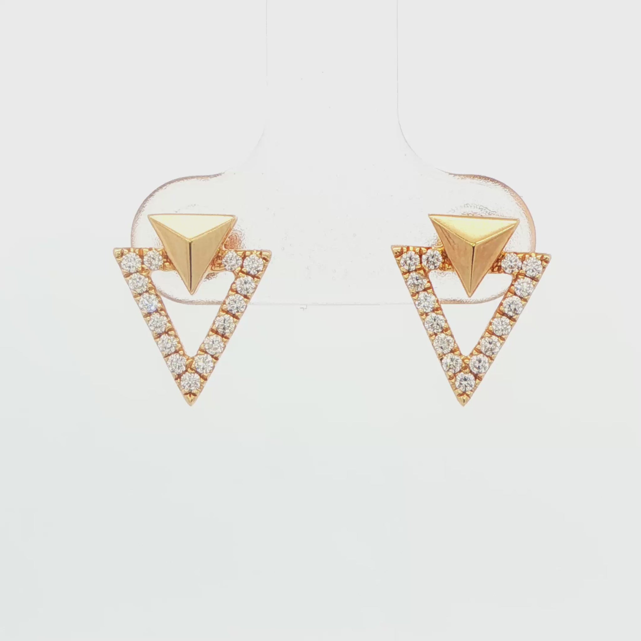 Diamond Triangle Stud Earrings