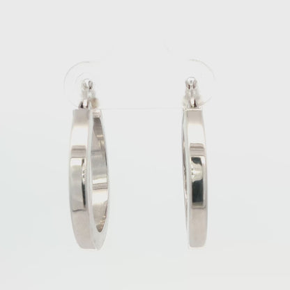14K WGTHICK BLOCK HOOPS 3.7 GRAMS