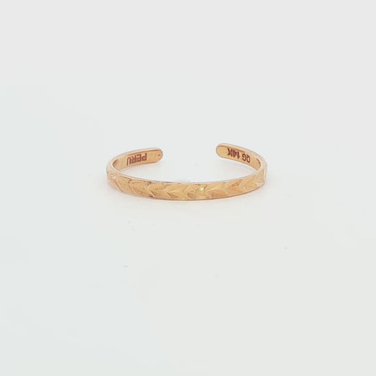 Diamond-Cut Open Midi Ring
