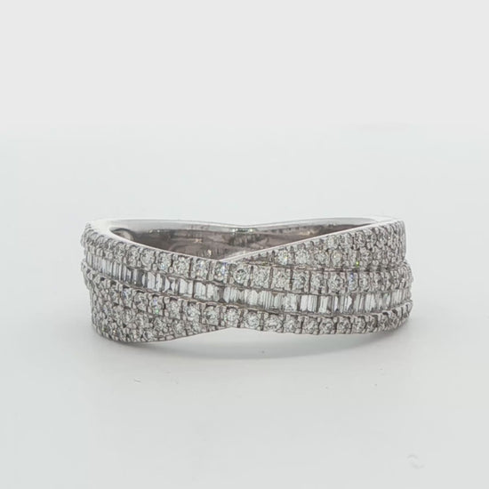 Diamond Baguette Twist Fashion Ring