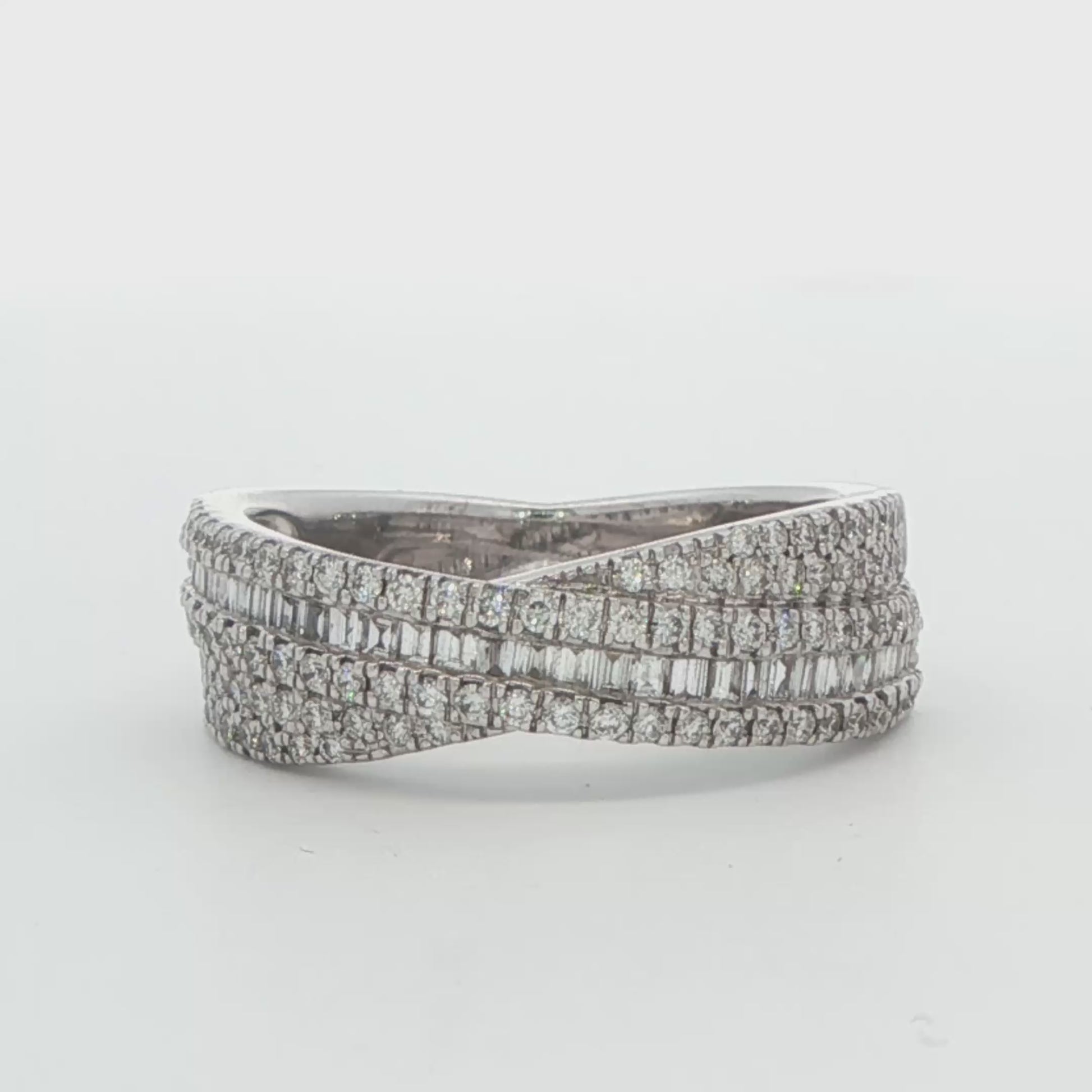 Diamond Baguette Twist Fashion Ring