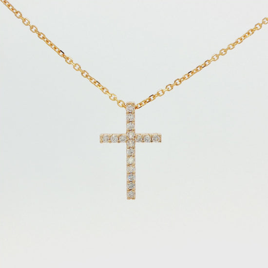 Lab-Grown Diamond Cross Pendant Necklace