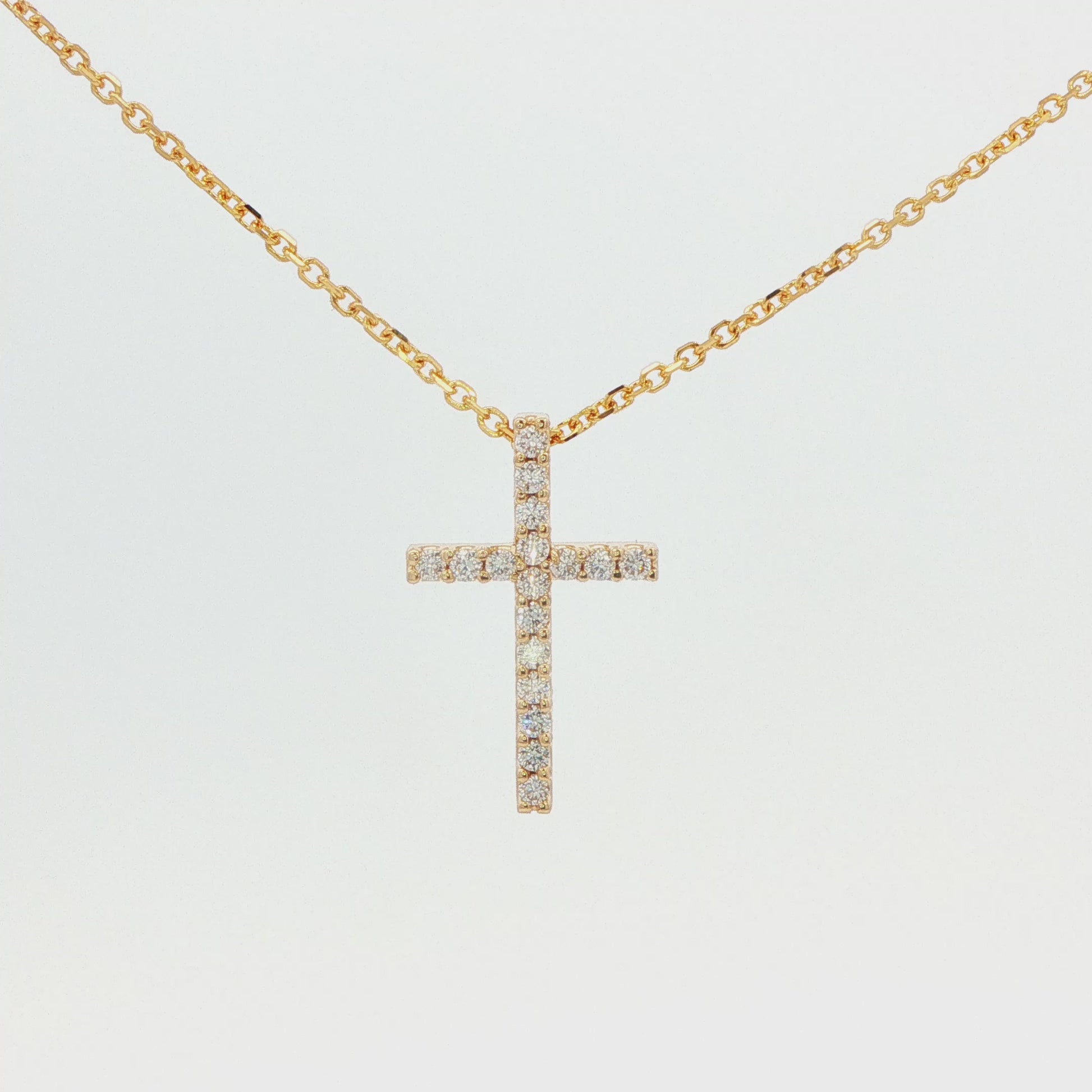 Lab-Grown Diamond Cross Pendant Necklace