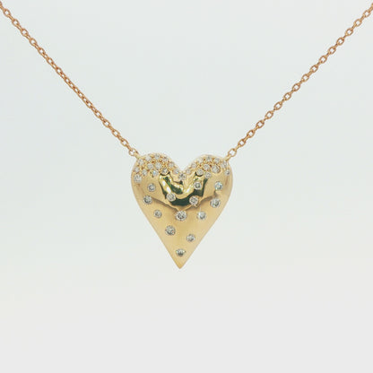 10K Yellow Gold Diamond Accent Heart Necklace