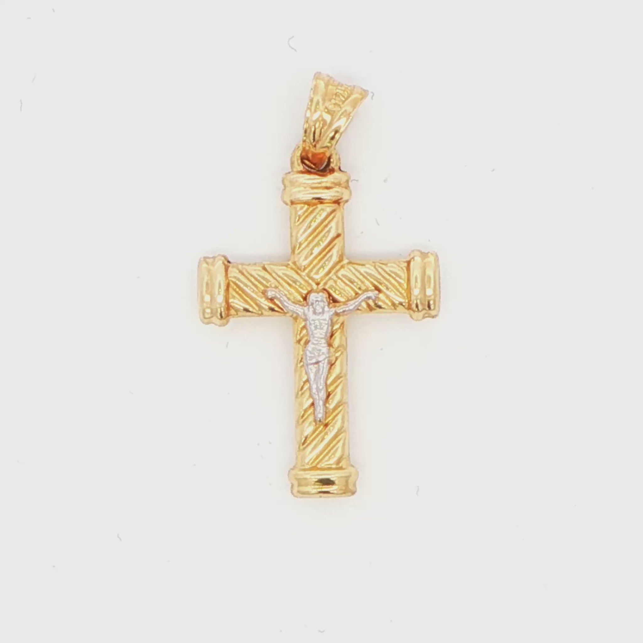 14K TT FANCY SM CRUCIFIX CROSS PEND, 1.5G
