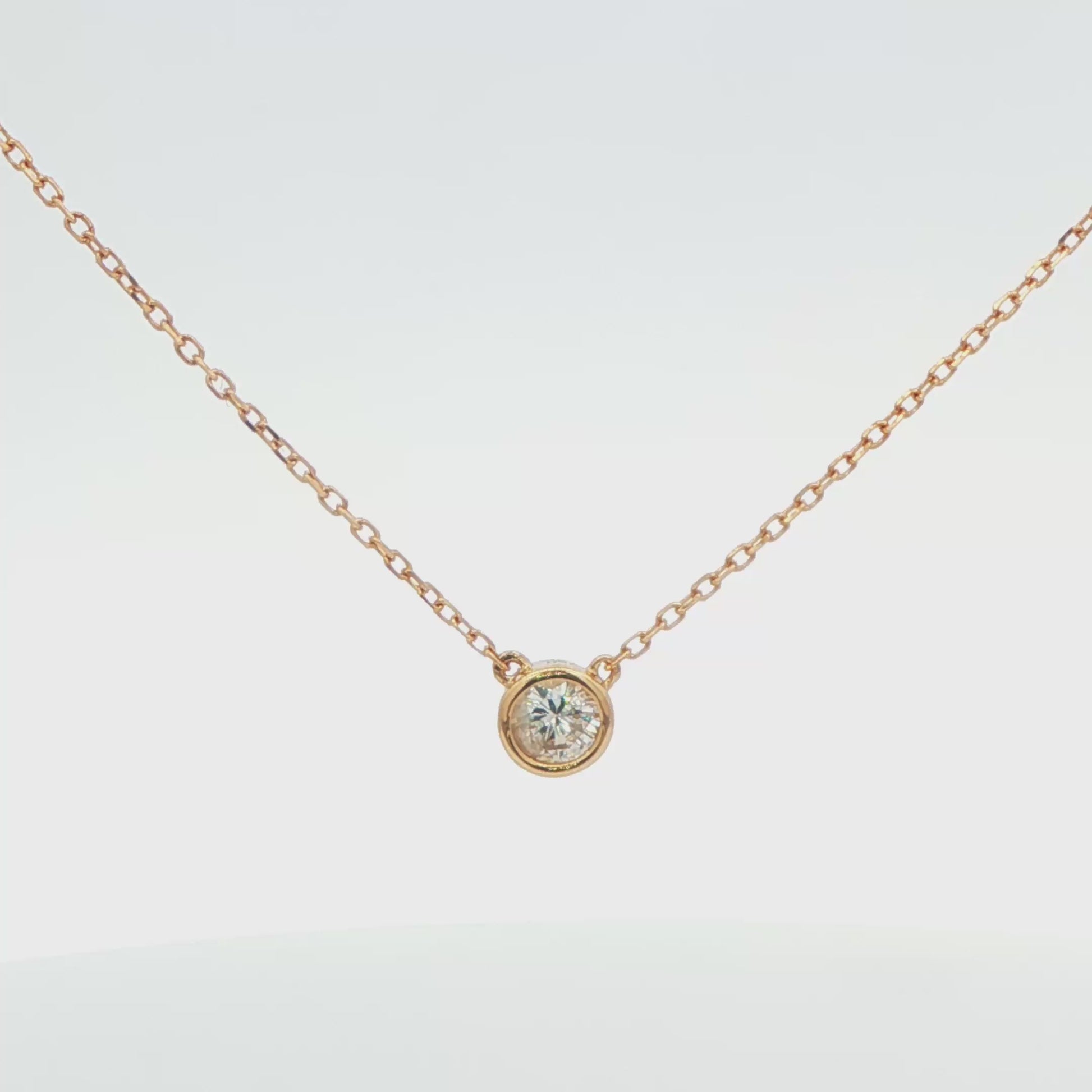Diamond Solitaire Bezel-Set Necklace
