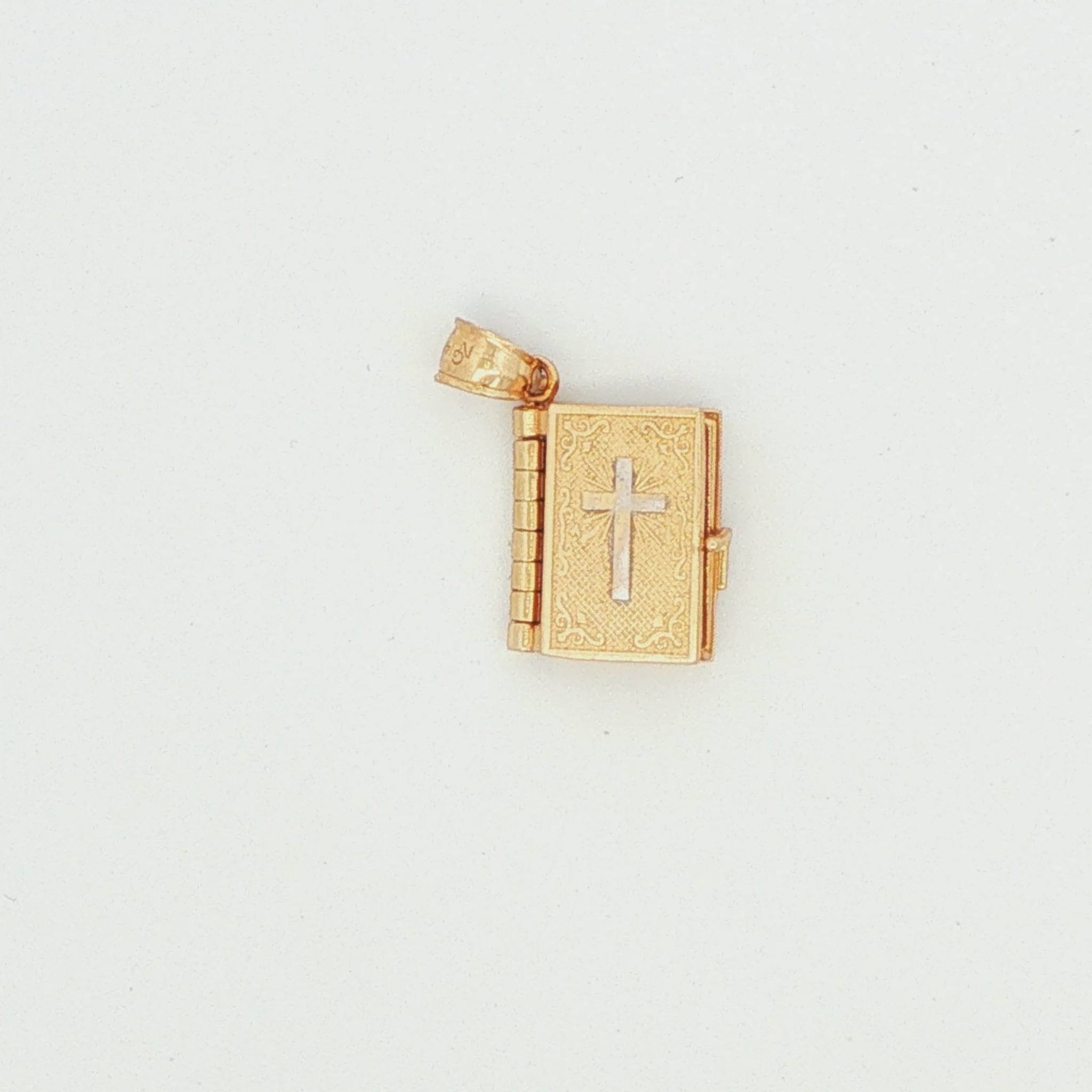 14K Gold Spanish Lord’s Prayer Bible Pendant