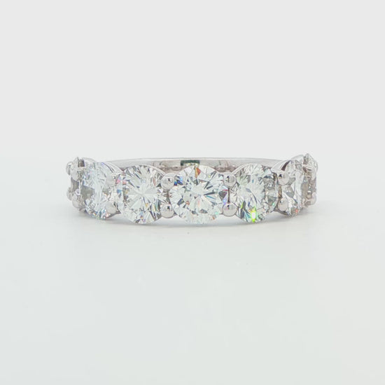 LG: 14K WG LARGE CVD BAND 4.25 CTTW, 7 STONE BAND XX30XX