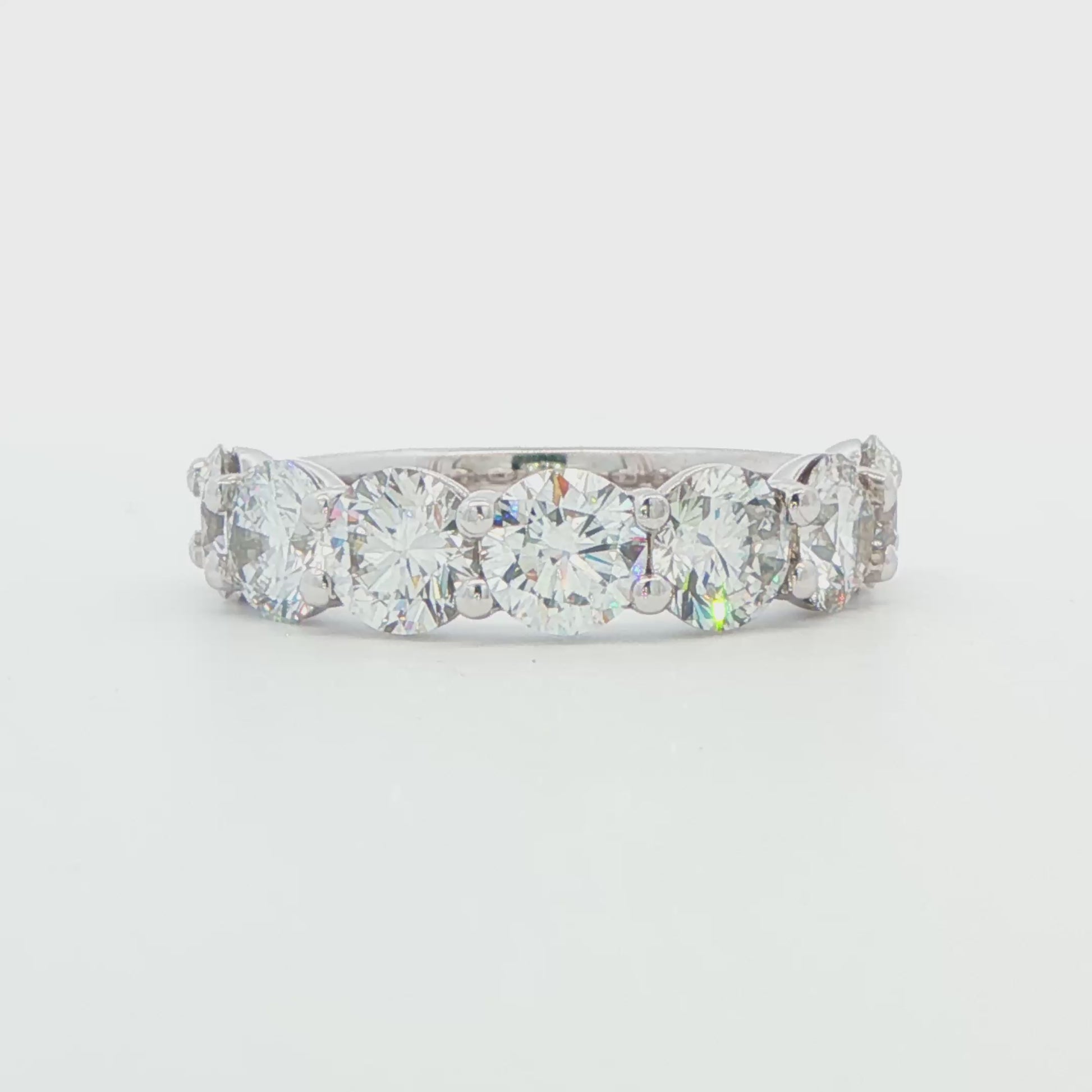 LG: 14K WG LARGE CVD BAND 4.25 CTTW, 7 STONE BAND XX30XX