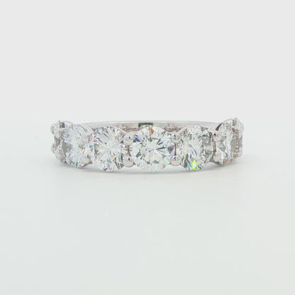 LG: 14K WG LARGE CVD BAND 4.25 CTTW, 7 STONE BAND XX30XX