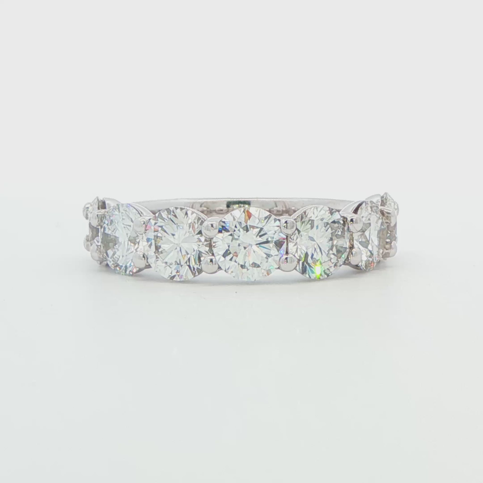 LG: 14K WG LARGE CVD BAND 4.25 CTTW, 7 STONE BAND XX30XX