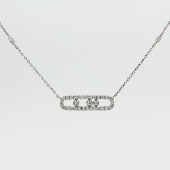 Diamond Sliding Rectangle Necklace