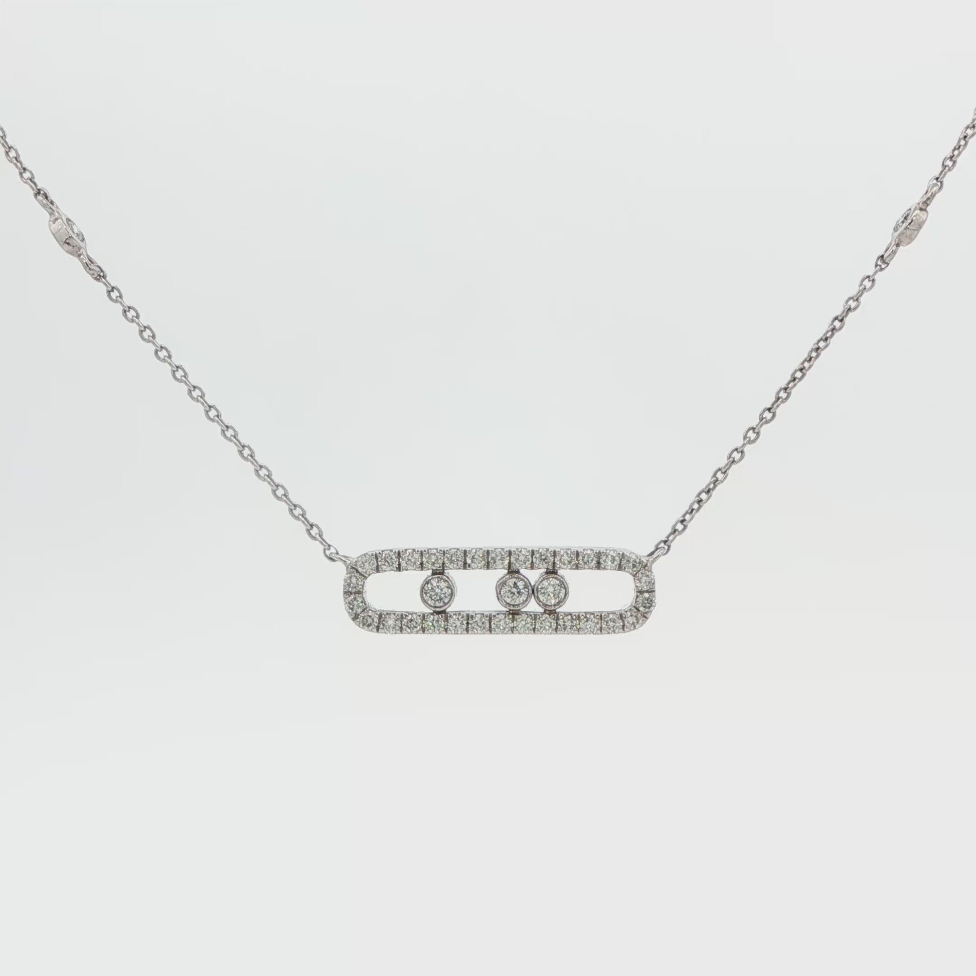 Diamond Sliding Rectangle Necklace