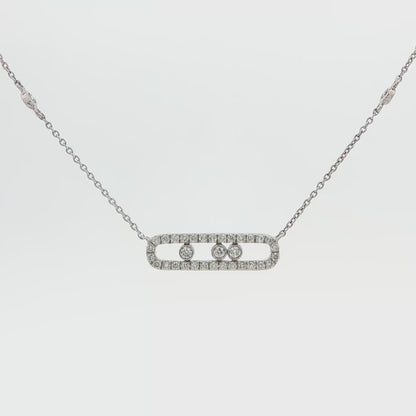 Diamond Sliding Rectangle Necklace
