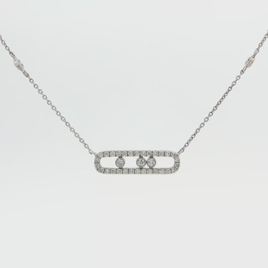 Diamond Sliding Rectangle Necklace
