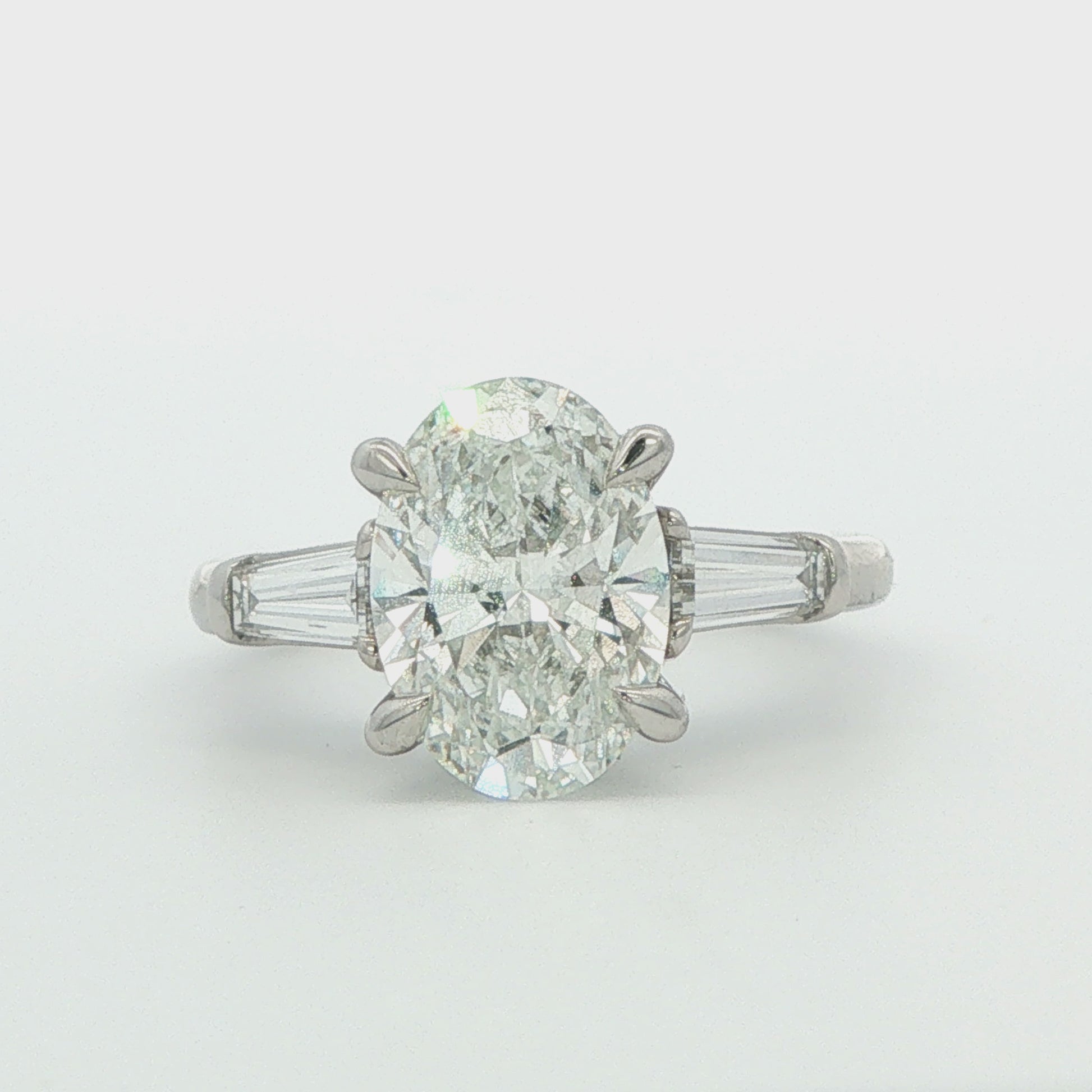 Oval Lab-Grown Diamond Three-Stone Engagement Ring