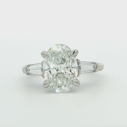 Oval Lab-Grown Diamond Three-Stone Engagement Ring