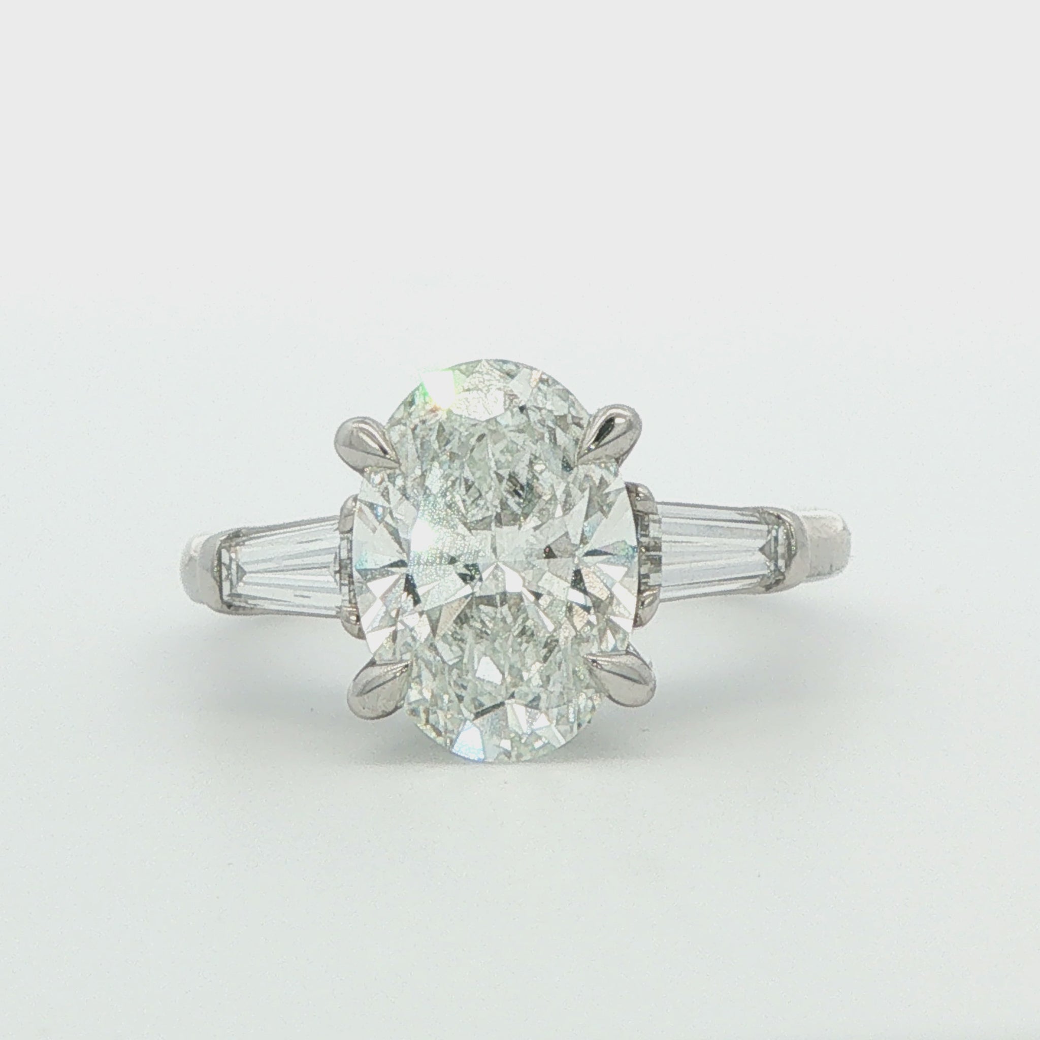 Oval Lab-Grown Diamond Three-Stone Engagement Ring