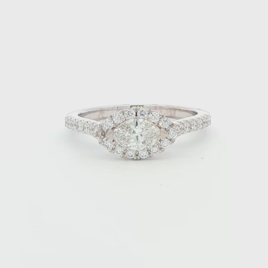 Diamond Halo Semi-Mount Engagement Ring