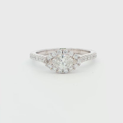 Diamond Halo Semi-Mount Engagement Ring