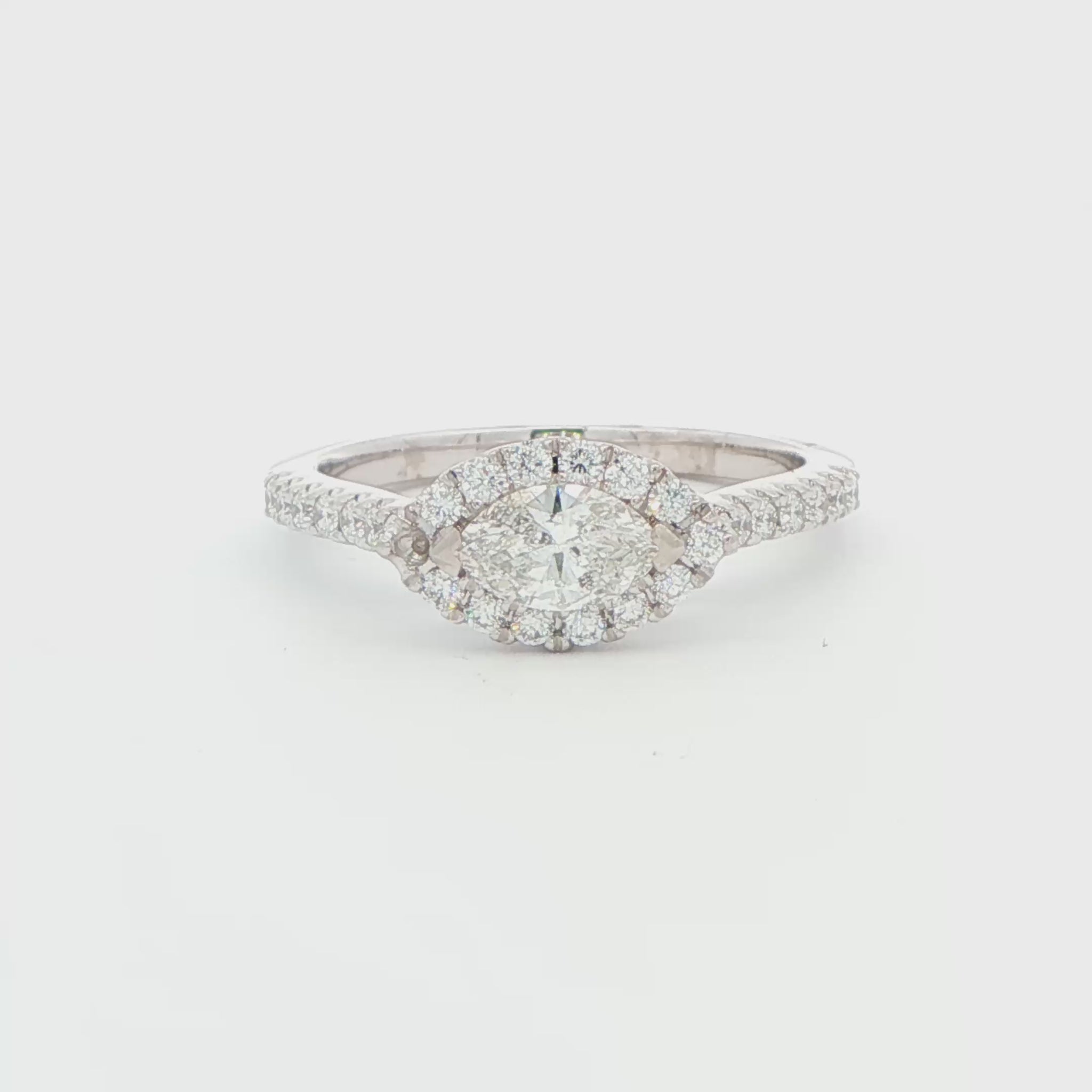 Diamond Halo Semi-Mount Engagement Ring