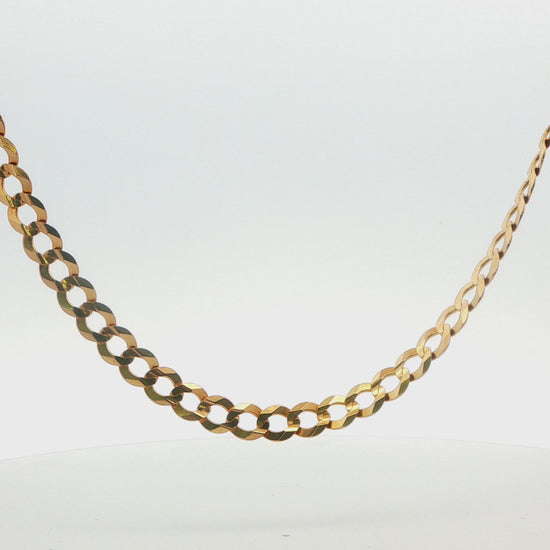 10K Yellow Gold Diamond-Cut Curb Chain