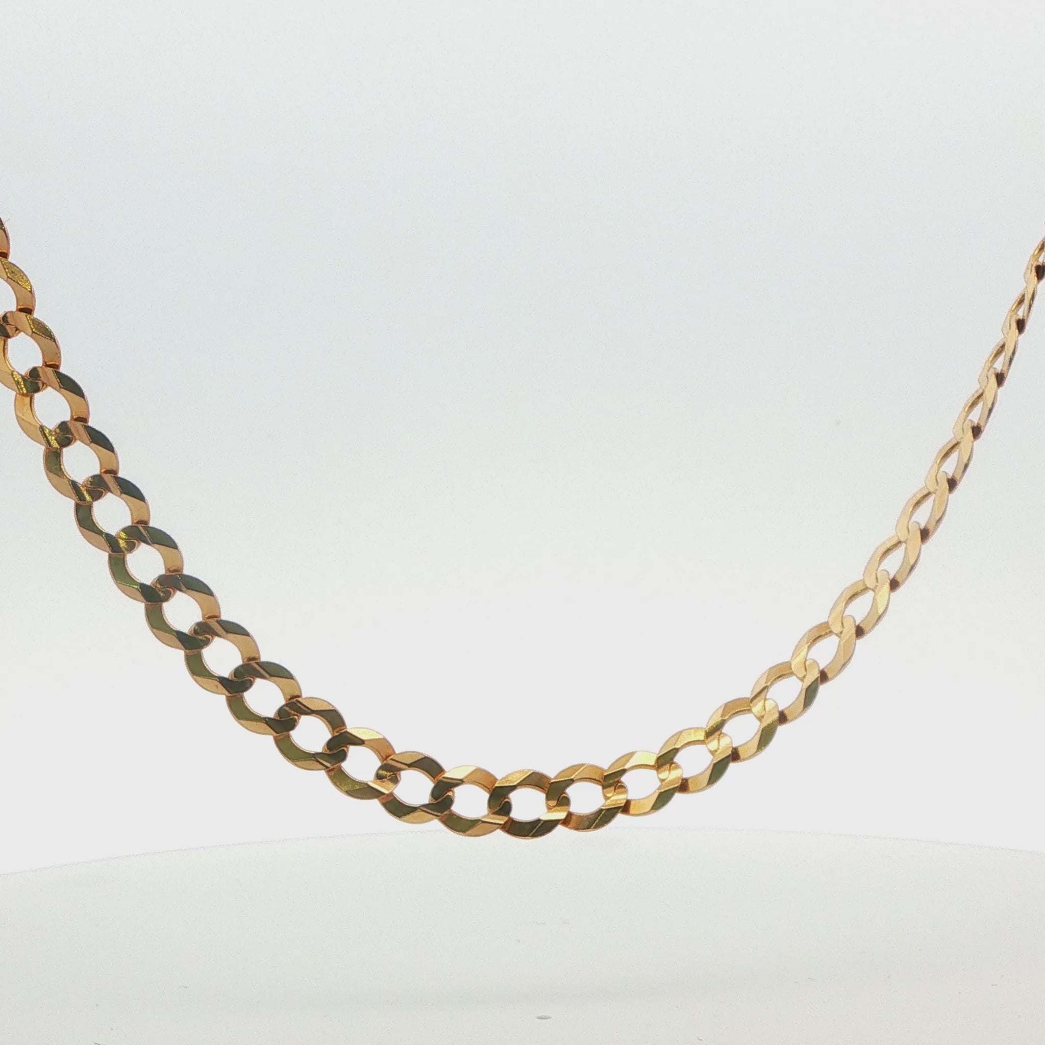 10K Yellow Gold Diamond-Cut Curb Chain