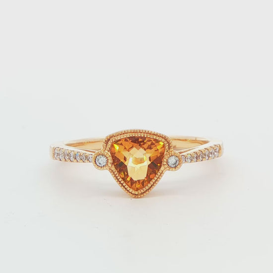 Citrine Milgrain Ring