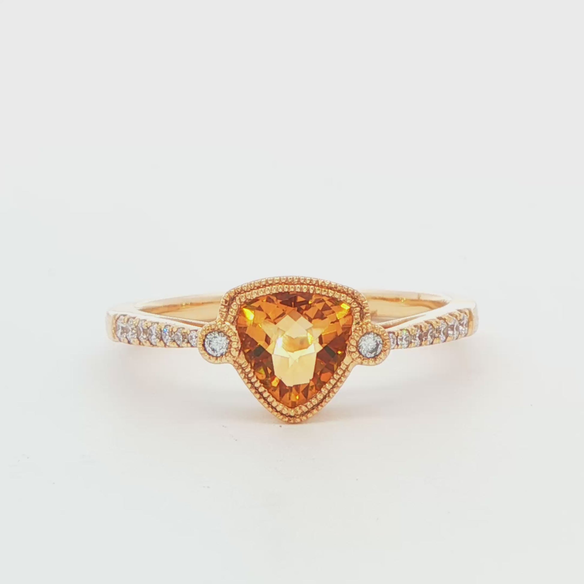 Citrine Milgrain Ring