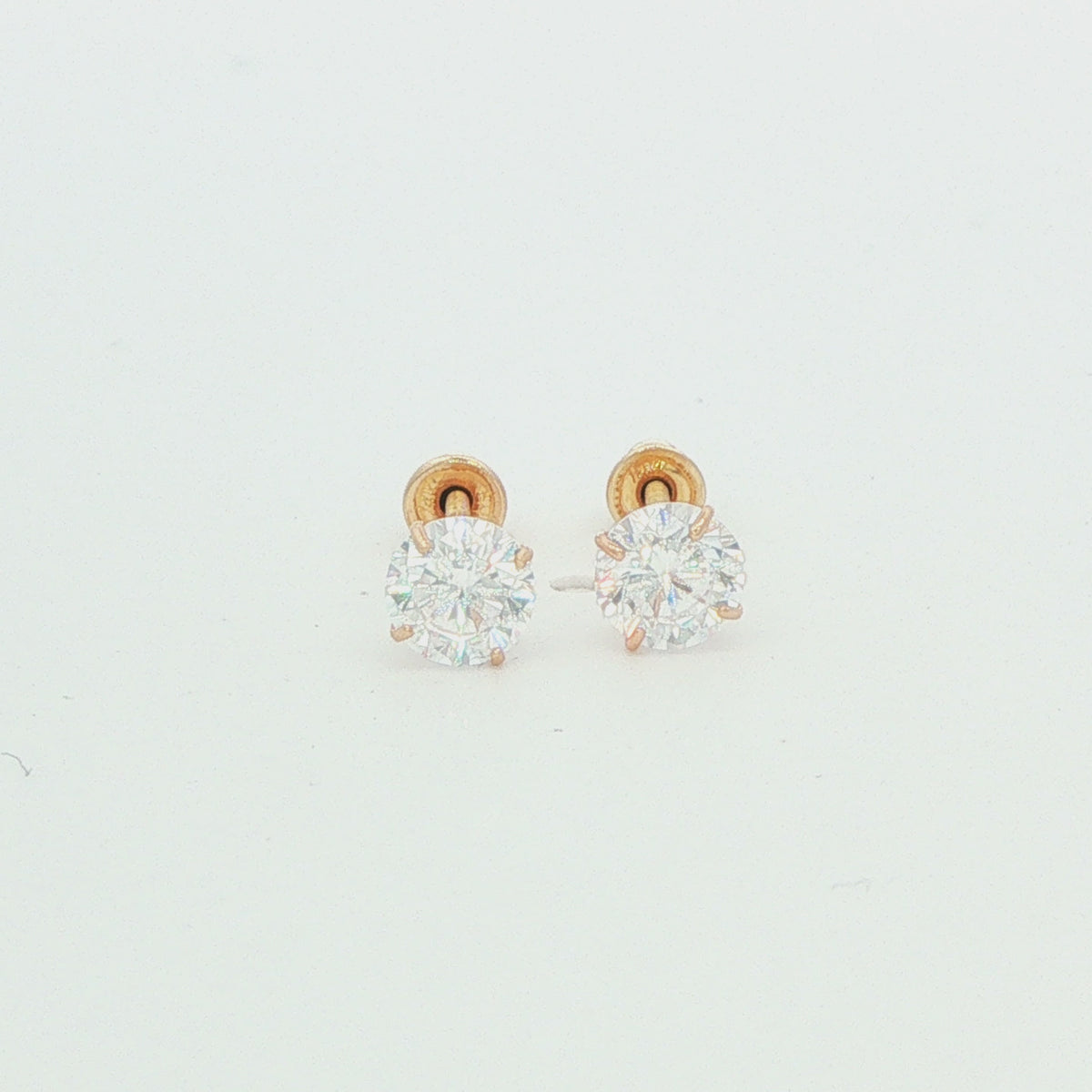 4mm Cubic Zirconia Stud Earrings