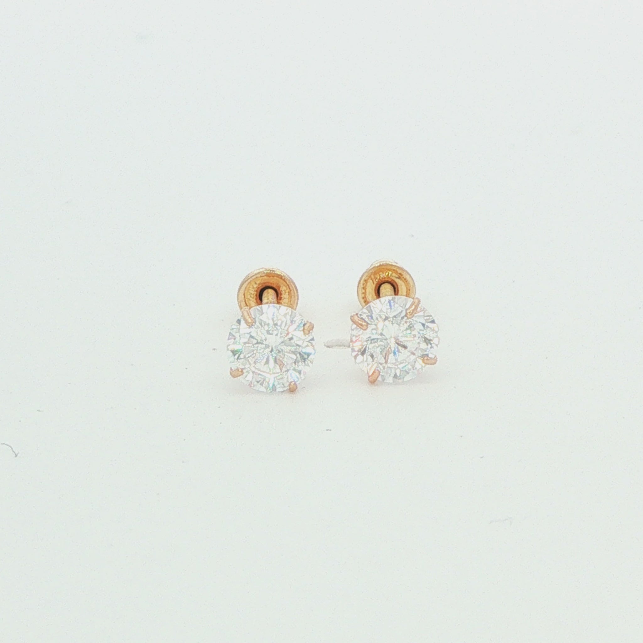 4mm Cubic Zirconia Stud Earrings