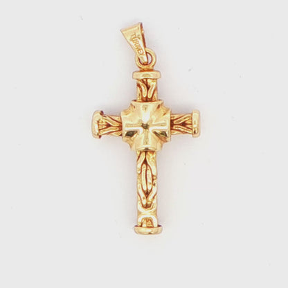 18K Yellow Gold Cross Pendant