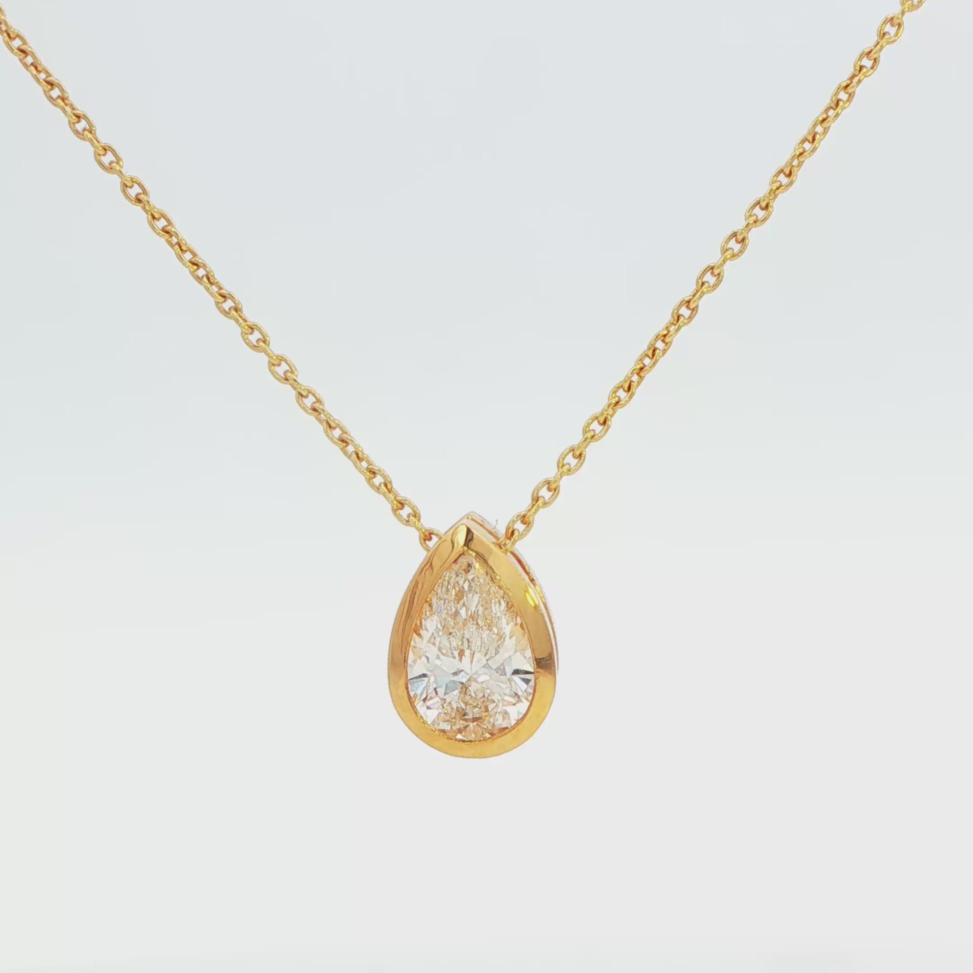 Lab-Grown Pear Diamond Solitaire Pendant