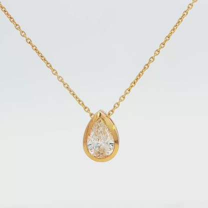 Lab-Grown Pear Diamond Solitaire Pendant