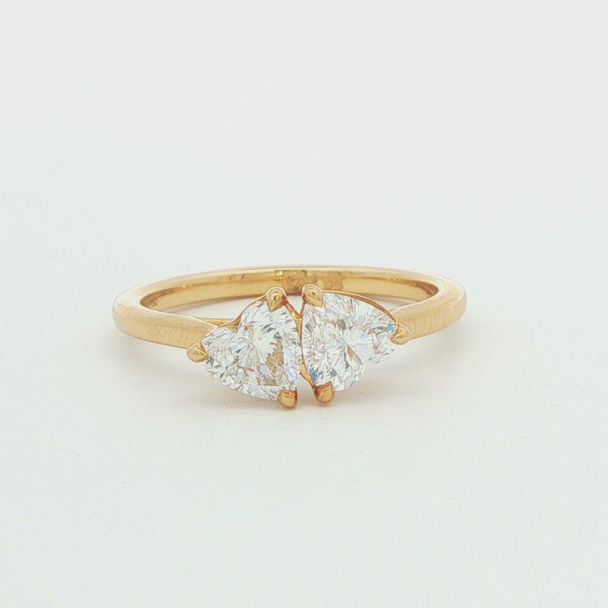 1 CT TW. Two Heart Lab-Grown Diamond Fashion Ring