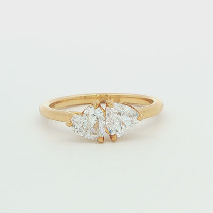 1 CT TW. Two Heart Lab-Grown Diamond Fashion Ring