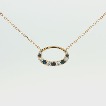 Blue Sapphire & Diamond Pendant Necklace