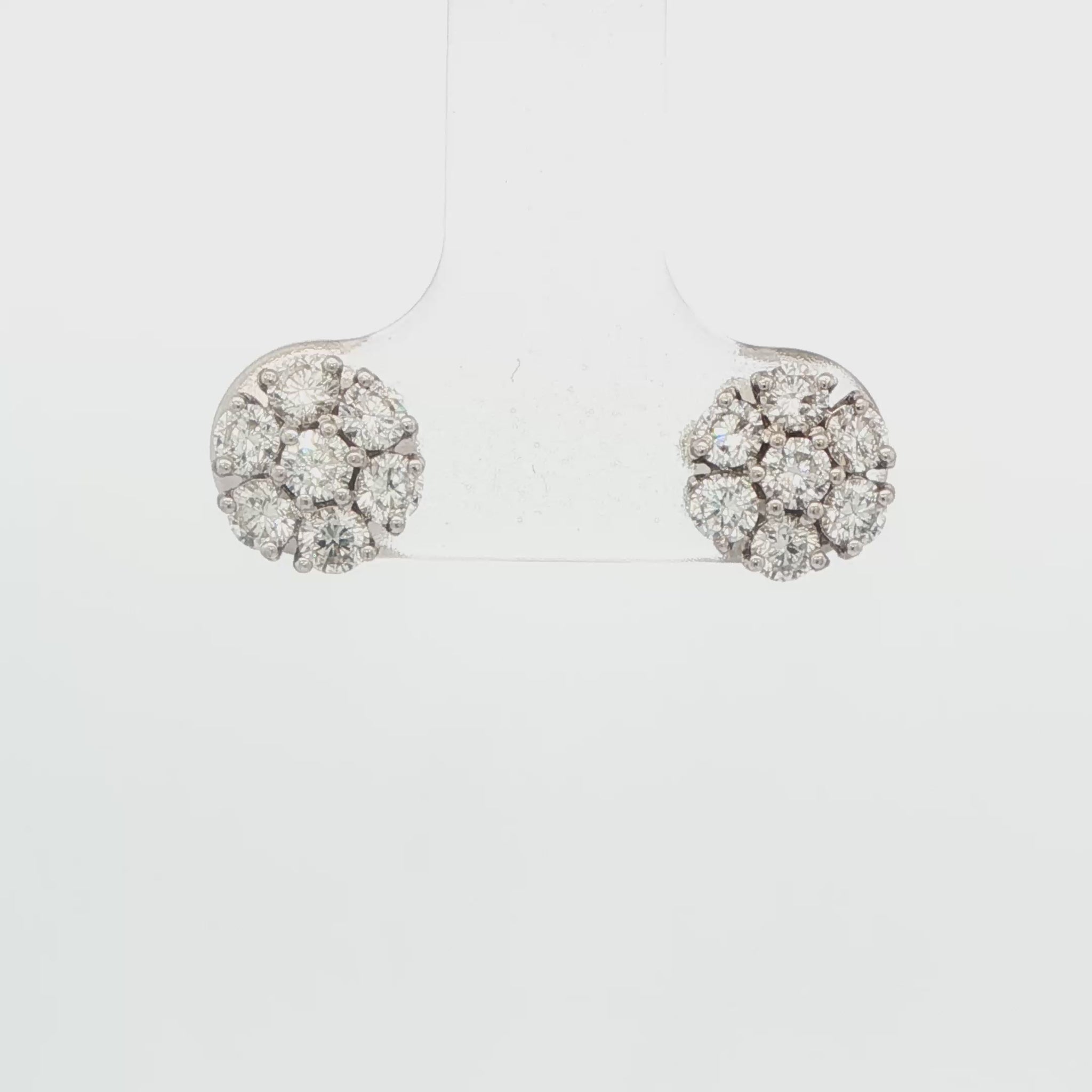 Diamond Flower Stud Earrings