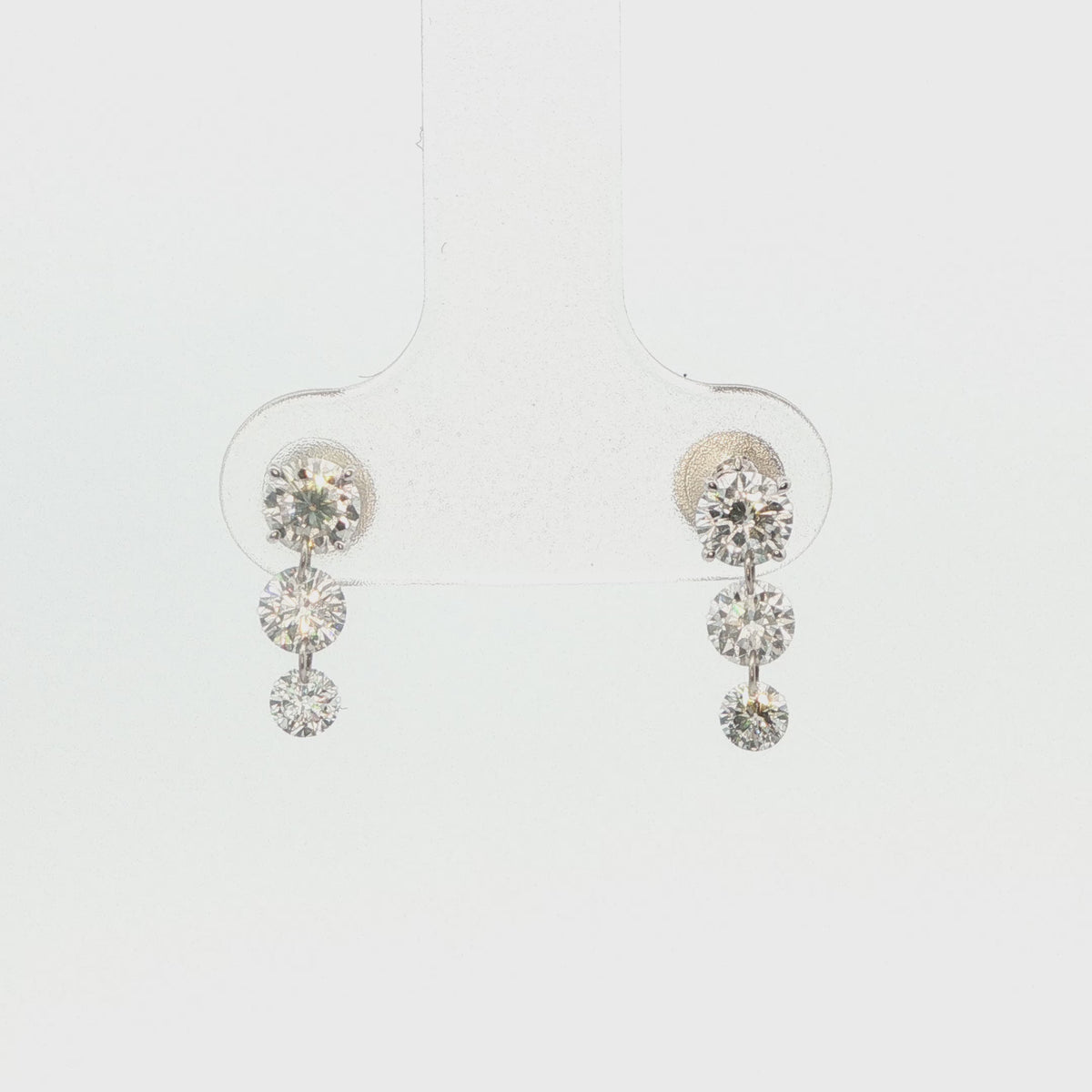 14K White Gold Diamond Drop Earrings