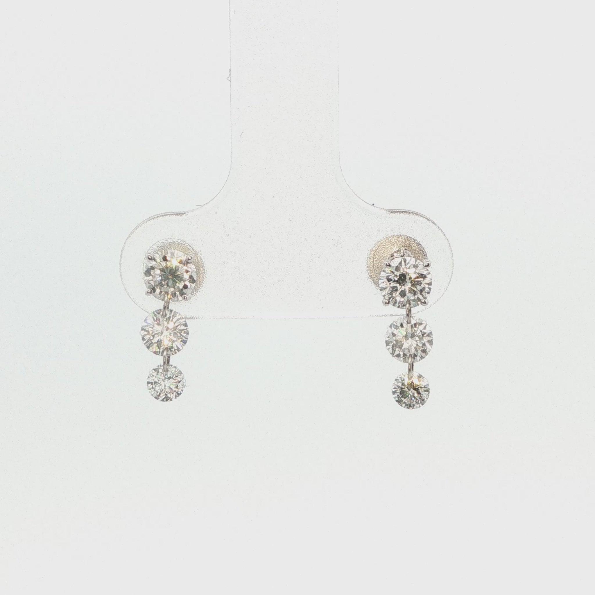 14K White Gold Diamond Drop Earrings