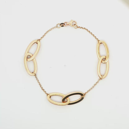 14K YG OVAL LINK FANCY BRAC 4.9g